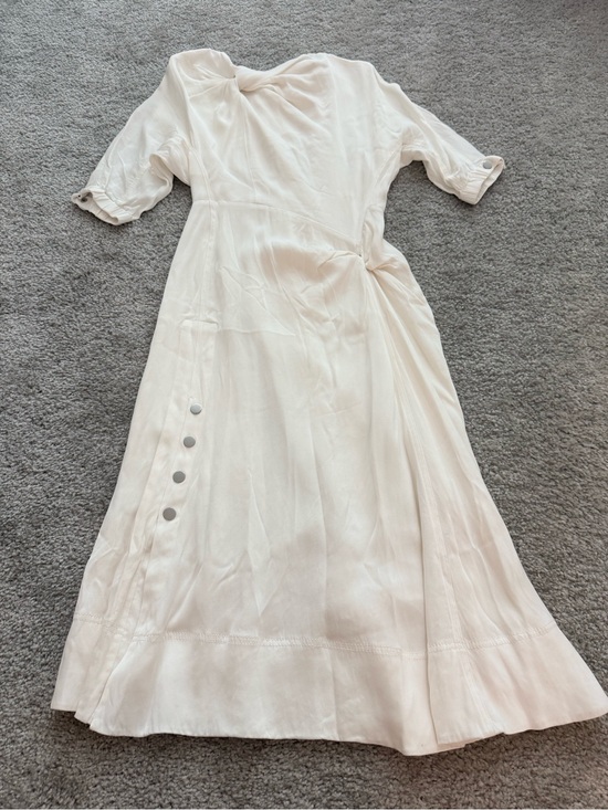 3.1 Phillip Lim Dresses & Skirts - 3.1 Phillip Lim Cream white Silky Midi Dress with Knot Waist and buttons